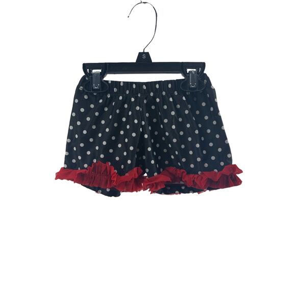 Unbranded Girls' Black White Polka Dot Red Tulle Shorts Youth - Picture 1 of 2